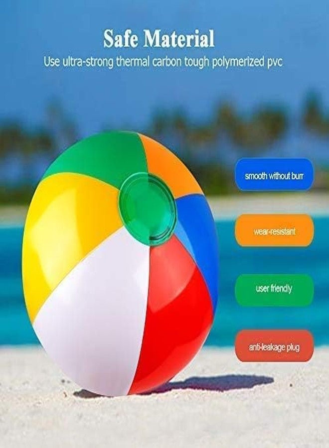 DORPUT Inflatable Beach Ball Rainbow Color | Classic Pool & Water Play Toy for Kids | Birthday & Summer Party Game (8-12 Inches) - Pack of 10 - Image 5
